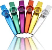 Kazoos Musical Instruments,6 PCS Metal Kazoos Flute for Kids Gift Price Party Fa
