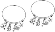 [SHERCHPRY] Pcs Retro Silver Bracelet Sterling Silver Bangle Fashion Jewelry Stainless Steel Arm Adornment for Women