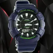 Casio AD-S800WH-2A Mens Blue 200M WR Tough Solar Watch 5 ALARMS Chronograph New