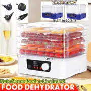 5 Trays Food Dehydrator Fruit Dryer 35-70℃ Jerky Maker 350W 22-26cm Adjustable