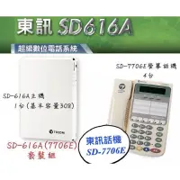 在飛比找蝦皮購物優惠-TECOM東訊總機+4台話機SD-616A+SD-7706E