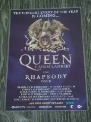 QUEEN - ADAM LAMBERT - 2020 AUSTRALIA RHAPSODY TOUR Laminated Tour Poster - NEW