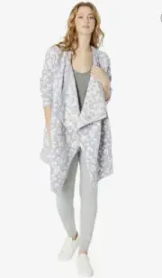 UGG Women’s Phoebe Wrap Cardigan, Size S, Cloudy Gray Leopard