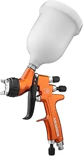 HVLP Gravity Feed Sprayer 1.3mm Nozzle 600CC Cup Highly Atomized Paint Spray Tool Ultra High Transfer Efficiency Green and Saving for Oily Waterborne Topcoat Spraying Orange
