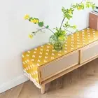 Farmhouse Table Decor Textured Linen Boho Burlap Yellow Runner Durable