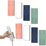 12 Pcs Self Adhesive Power Strip Holder, Wall Mounted Surge Protector Punch Free Cable Management, Under Desk Power Outlets, Power Strip Mount for WiFi Router, Socket Fixer for Home Office Kitchen