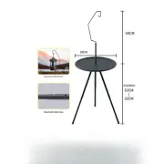 Tea Table round Table with Lamp Outdoor Portable Leisure Stand Camping Elevated