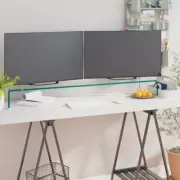 NNEVL TV Stand/Monitor Riser Glass Clear 120x30x13 cm