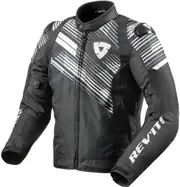 Revit Apex TL Motorcycle Textile Jacket, black-white, Size 2XL for Men Black White
