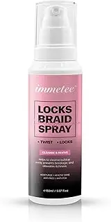 immetee Locks Braid Spray, Hair Spray for Braids, Locks, Twists and Cornrows, Refresh Itchy & Dry Scalp, Moisturizes High Shine for Dull Hair. 150ml/5.07fl.oz