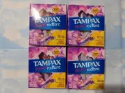 LOT (4) TAMPAX POCKET RADIANT TAMPONS REGULAR ABSORBENCY UNSCENTED 14 CNT EACH