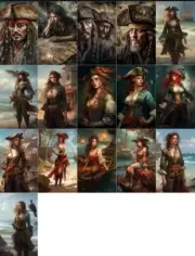 Pirate Tags 16 Pcs Junk Journal Scarpbook Usa