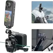 Lupholue Motorcycle Windshield Clip Mount Quick Release Clip Mount for GoPro Hero 13 12 11 10 9 8 7, Insta360 X4 X3 X2 X ONE RS R, DJI Osmo Action, Smartphone (Long)