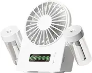 Misting Fan Portable,Desktop Water Mister Fan Portable - Quiet Rechargeable Humidifier with Water Tank, 4 Speeds Air Circulator Cool Gadgets, Room Cooler for Camping Office Indoor