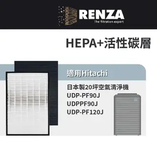 適用Hitachi日立 UDP-PF90J UDP-PF120J 空氣清淨機 HEPA活性碳 濾網 濾芯