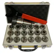 30INT ER32 COLLET CHUCK WITH 18PC COLLET SET 2-20MM ER32 RANGE AND SPANNER RDG