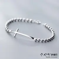 在飛比找ETMall東森購物網優惠-【Sayaka紗彌佳】十字架造型圓珠手鍊