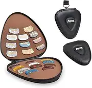 AZOR Guitar Picks Holder 20 Pack Includes Thin, Medium & Heavy & Extra Heavy, Colorful Pick Variety Pack Pick Storage Pouch Box, PU leather Guitar Plectrums Bag with Lanyard