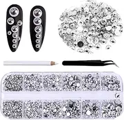 RODAKY 2000Pcs AB Silver Half Pearls for Crafts,Flatback Half Round Pearl for Nails,6 Sizes AB Silver Pearl Beads Rhinestones for Nails Art Design DIY Crafts Jewelry Making Clothe Shoes Decoration