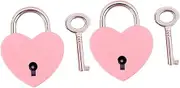 Operitacx 2pcs Mini Heart Shaped Padlock Cute Travel Locks for Suitcases and Cabinets Portable Lock for Luggage Security Resistant Design