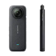 Insta360 X4 360° Waterproof 8K Action Camera with PGYTECH Extendable Selfie Stick - 8K30/5.7K60 Dual-Lens - 360 Auto-Stitched Capture - 33' Waterproof with No Housing Required [CAMINS0040B3]