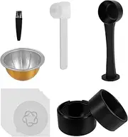 Refillable Capsules Pod Kit,High Efficient Pod Refill Kit with Fill & Press Brush,100pcs Aluminum Foil Seal,for Your Coffee