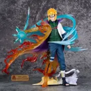 Anime Ninja 4th Hokage Cloak Namikaze Minato Fight PVC Figure Statue Toy Gift