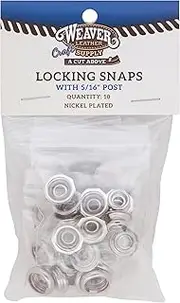 Weaver Leather Weaver Leather #2207 Locking Snaps Nickel Plated, 10-Pack 77-7130-NP, Nickel Plated Steel