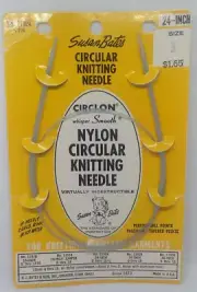 Vntage Susan Bates Circular Knitting Needles size 3 24in NOS