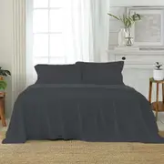 J Elliot Home 1200TC Cotton Rich Sheet w/ Pillowcases Bedding Set Charcoal