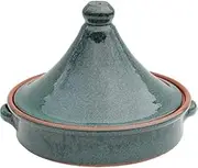 Amazing Cookware 25 cm Terracotta Tagine, Peacock Green