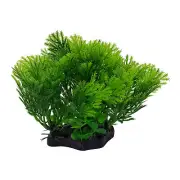 Green Plant on Base Aquarium Fish Tank Artificial Foliage, Weighted Base