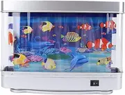 Moving Fish Artificial Aquarium Night Light Lifelike Mini Fish Tank, Tropical Fish Toy for Kids Baby, with Sturdy Materials and Vibrant Colors, LED USB Power for Sensory Therapy