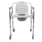 Bedside Potty Chair Bedside Commode Chair Foldable Brake Universal Wheels For