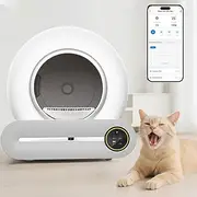 Self Cleaning Cat Litter Box, 65L+9L Extra Large Capacity Automatic Cat Litter Box for Multiple Cats, Smart WiFi App Control/Anti-Pinch/Odor Removal/Low Noise/Safety Protection, with Garbage Bag