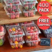 400/Case 1 Pint Berry Produce Fruit Basket Molded Container Clamshell Vented Lid