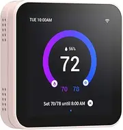 Vine Smart Thermostat for Home TJ-560, WiFi Programmable Thermostat, Compatible with Alexa and Google Assistant, Energy Saving, 4 Inches Touch Screen, C-Wire Required, DIY Installation, Pink