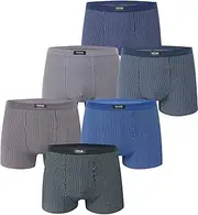 [Romixx] Men's Boxer Shorts Retro Shorts Underwear Pack of 4 Underpants for Men 4XL, Pack of 6-g-mes51037, 4X-Large