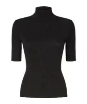 Mock Neck Sweater with Lamé Threads IT40,IT44,IT42 black