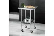 Cefito 610x610mm Stainless Steel Kitchen Bench with Wheels 430