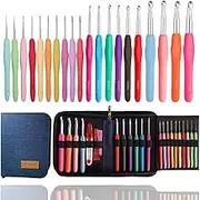 Yarniss 20 Sizes Crochet Hooks Complete Set, 0.5mm-10mm Ergonomic Crochet Hooks with Case for Arthritic Hands