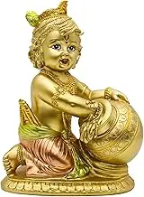 Hindu Lord Baby Krishna Statue – Indian Idol Krishna Figurines for Home Mandir Temple Pooja - India Murti Buddha Sculpture Religious Gifts Items