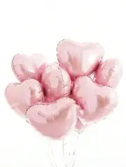 18 Inch Heart Shaped Balloons, Pink 5pcs