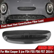 LBQ 1 Set For Mini Cooper S JCW F54 F55 F56 F57 2014-UP ABS Gloss Black Front Engine Bonnets Hood Scoop Air Outlet Vent Cover Trim Carbon Fiber Look