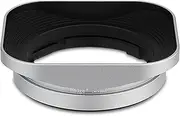 Haoge Metal Square Lens Hood for Fujifilm Fuji Fujinon XF 50mm F2 R WR Lens Bayonet Silver LH-X50W, on XPro3 X-T50 XT5 X-T4 X-T30 XT3 XE4 X-E3 X-H2