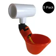 Five (5) Poultry Water Drinking Cups Pipe Fitting Chicken Automatic Drinker PVC