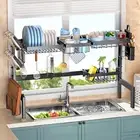 Over The Sink Dish Drying Rack, 2 Tier Adjustable Over Sink Dish Rack, Multi-Fun
