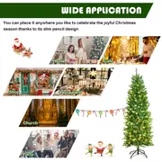 Giantex 1.5M Fir Christmas Tree w/150 LED Lights Artificial Xmas Tree Christmas Decoration Tree Iron Stand