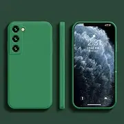 Liquid Silicone Phone Case for Samsung Galaxy S22 S21 S20 S10 Ultra Plus FE A73 A72 A71 A53 A52 A51 A33 A32 A31 4G 5G Cover,Dark Green,for Galaxy S21