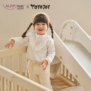 【Alzipmat × YOYOJOY】遊戲場 G系列-奶杏色圍欄+玫瑰粉地墊+溜滑梯